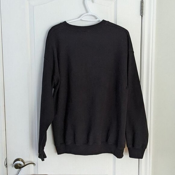 Reworked black sweatshirt japanese letters kawaii anime Large @M - Picture 3 of 9